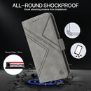 For Motorola Moto G22 RFID Geometric Line Flip Leather Phone Case(Grey)