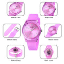 SKMEI 1760 Stainless Steel Buckle Silicone Strap Waterproof Quartz Watch(Blue Transparent)