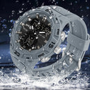 SANDA 3087 Luminous Waterproof Dual Display Electronic Watch(Black+Red)