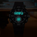 SANDA 3087 Luminous Waterproof Dual Display Electronic Watch(Black)