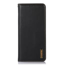 KHAZNEH Nappa Top Layer Cowhide Leather Phone Case For iPhone 14 Pro Max(Black)