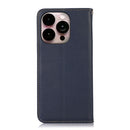 KHAZNEH Nappa Top Layer Cowhide Leather Phone Case For iPhone 14 Pro Max(Blue)