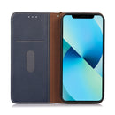 KHAZNEH Nappa Top Layer Cowhide Leather Phone Case For iPhone 14 Pro Max(Blue)