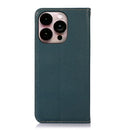 KHAZNEH Nappa Top Layer Cowhide Leather Phone Case For iPhone 14 Pro Max(Green)