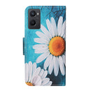 For OPPO A96 4G / Realme 9i Colored Drawing Pattern Flip Leather Phone Case(Chrysanthemum)