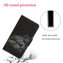 For OPPO A96 4G / Realme 9i Colored Drawing Pattern Flip Leather Phone Case(Black Cat)