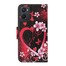 For OPPO A96 4G / Realme 9i Colored Drawing Pattern Flip Leather Phone Case(Red Heart)