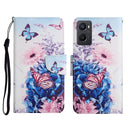 For OPPO A96 4G / Realme 9i Colored Drawing Pattern Flip Leather Phone Case(Purple Butterfly)