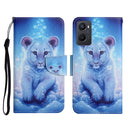 For OPPO A96 4G / Realme 9i Colored Drawing Pattern Flip Leather Phone Case(Little Leopard)