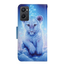 For OPPO A96 4G / Realme 9i Colored Drawing Pattern Flip Leather Phone Case(Little Leopard)