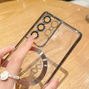 For Samsung Galaxy S22 Ultra 5G TPU Electroplated Magsafe Magnetic Phone Case(Green)