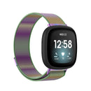 For Fitbit Versa 4 Milanese Magnetic Metal Weave Watchband(Colorful)