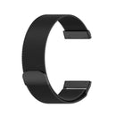 For Fitbit Versa 4 Milanese Magnetic Metal Weave Watchband(Black)