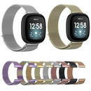 For Fitbit Versa 4 Milanese Magnetic Metal Weave Watchband(Pink)