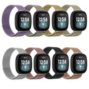 For Fitbit Versa 4 Milanese Magnetic Metal Weave Watchband(Light Purple)