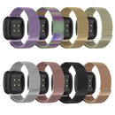 For Fitbit Versa 4 Milanese Magnetic Metal Weave Watchband(Silver)