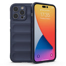 Magic Shield TPU + Flannel Phone Case For iPhone 14 Pro Max(Dark Blue)