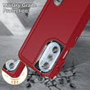 For Motorola Edge 30 Pro 3 in 1 Rugged Holder Phone Case(Red + Black)