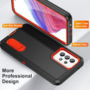 For Samsung Galaxy A53 3 in 1 Rugged Holder Phone Case(Black + Orange)