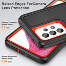 For Samsung Galaxy A53 3 in 1 Rugged Holder Phone Case(Black + Orange)