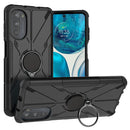 For Motorola Moto G52 Armor Bear Shockproof PC + TPU Phone Protective Case with Ring Holder(Black)