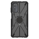 For Motorola Moto G52 Armor Bear Shockproof PC + TPU Phone Protective Case with Ring Holder(Black)