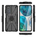 For Motorola Moto G52 Armor Bear Shockproof PC + TPU Phone Protective Case with Ring Holder(Black)