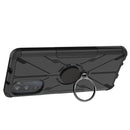 For Motorola Moto G52 Armor Bear Shockproof PC + TPU Phone Protective Case with Ring Holder(Black)