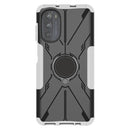 For Motorola Moto G52 Armor Bear Shockproof PC + TPU Phone Protective Case with Ring Holder(White)