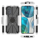 For Motorola Moto G52 Armor Bear Shockproof PC + TPU Phone Protective Case with Ring Holder(White)