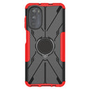 For Motorola Moto G52 Armor Bear Shockproof PC + TPU Phone Protective Case with Ring Holder(Red)