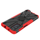 For Motorola Moto G52 Armor Bear Shockproof PC + TPU Phone Protective Case with Ring Holder(Red)