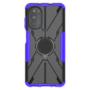 For Motorola Moto G52 Armor Bear Shockproof PC + TPU Phone Protective Case with Ring Holder(Purple)