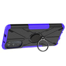 For Motorola Moto G52 Armor Bear Shockproof PC + TPU Phone Protective Case with Ring Holder(Purple)