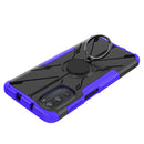 For Motorola Moto G52 Armor Bear Shockproof PC + TPU Phone Protective Case with Ring Holder(Purple)