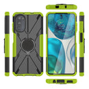 For Motorola Moto G52 Armor Bear Shockproof PC + TPU Phone Protective Case with Ring Holder(Green)