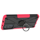 For Motorola Moto G52 Armor Bear Shockproof PC + TPU Phone Protective Case with Ring Holder(Rose Red)