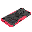 For Motorola Moto G52 Armor Bear Shockproof PC + TPU Phone Protective Case with Ring Holder(Rose Red)
