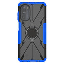 For Motorola Moto G52 Armor Bear Shockproof PC + TPU Phone Protective Case with Ring Holder(Blue)