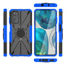 For Motorola Moto G52 Armor Bear Shockproof PC + TPU Phone Protective Case with Ring Holder(Blue)