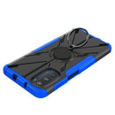 For Motorola Moto G52 Armor Bear Shockproof PC + TPU Phone Protective Case with Ring Holder(Blue)