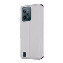For OPPO Realme C31 4G MUXMA MX115 Cross Texture Oil Edge Flip Leather Phone Case(White)