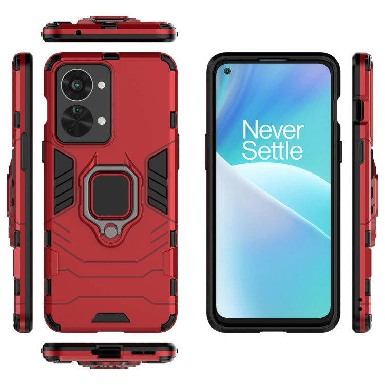 For OnePlus Nord 2T 5G Magnetic Ring Holder PC + TPU Phone Case(Red)