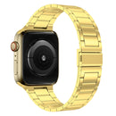 Small Waist Stainless Steel Watch Band For Apple Watch Series 8&7 41mm / SE 2&6&SE&5&4 40mm / 3&2&1 38mm(Gold)