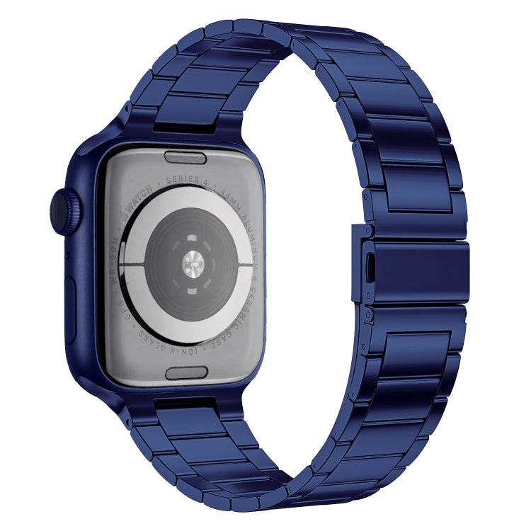 Small Waist Stainless Steel Watch Band For Apple Watch Series 8&7 41mm / SE 2&6&SE&5&4 40mm / 3&2&1 38mm(Dark Blue)