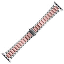 Small Waist Stainless Steel Watch Band For Apple Watch Series 8&7 41mm / SE 2&6&SE&5&4 40mm / 3&2&1 38mm(Silver Pink)