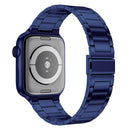 Small Waist Stainless Steel Watch Band For Apple Watch Series 8&7 45mm / SE 2&6&SE&5&4 44mm / 3&2&1 42mm(Dark Blue)