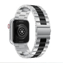 Small Waist Stainless Steel Watch Band For Apple Watch Series 8&7 45mm / SE 2&6&SE&5&4 44mm / 3&2&1 42mm(Silver Black)