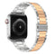 Small Waist Stainless Steel Watch Band For Apple Watch Series 8&7 45mm / SE 2&6&SE&5&4 44mm / 3&2&1 42mm(Silver Rose Gold)
