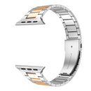 Small Waist Stainless Steel Watch Band For Apple Watch Series 8&7 45mm / SE 2&6&SE&5&4 44mm / 3&2&1 42mm(Silver Rose Gold)